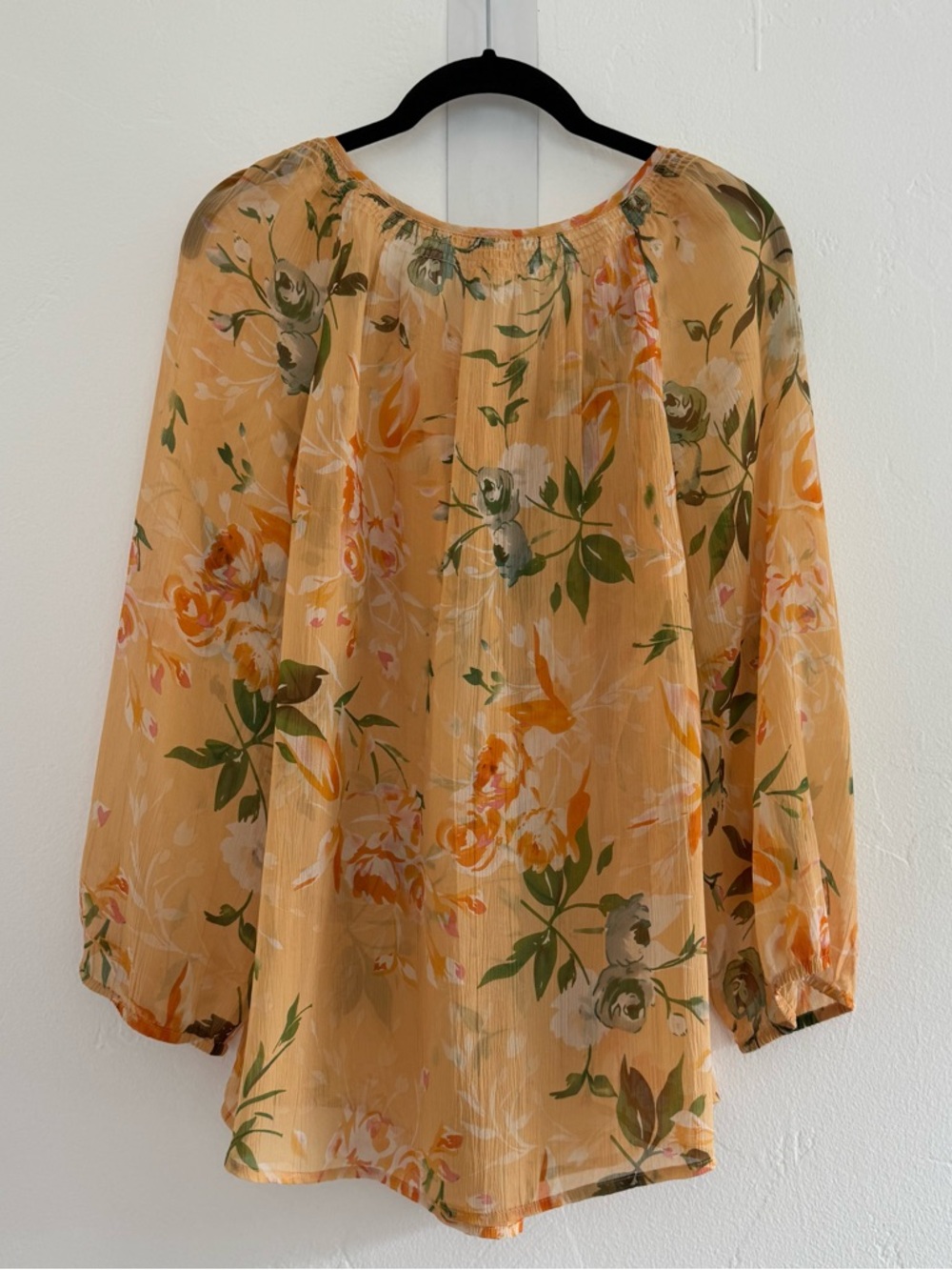 Sundance Orange Green 100% Silk Floral
Blouse Boho Peasant Top Balloon Sleeve - Picture 3 of 10